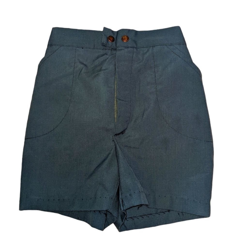 Kids Dark Teal‎ Elastic Waist Button Fly Shorts Casual Everyday Play